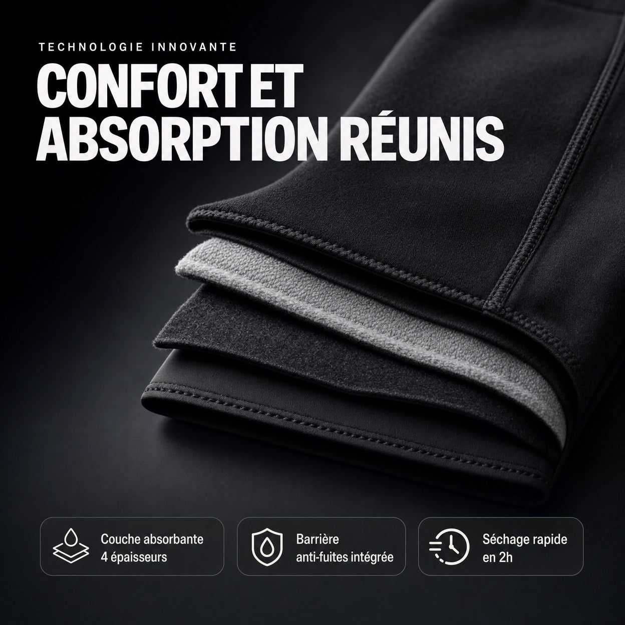 Le boxer absorbant discret conçu pour les hommes actifs.