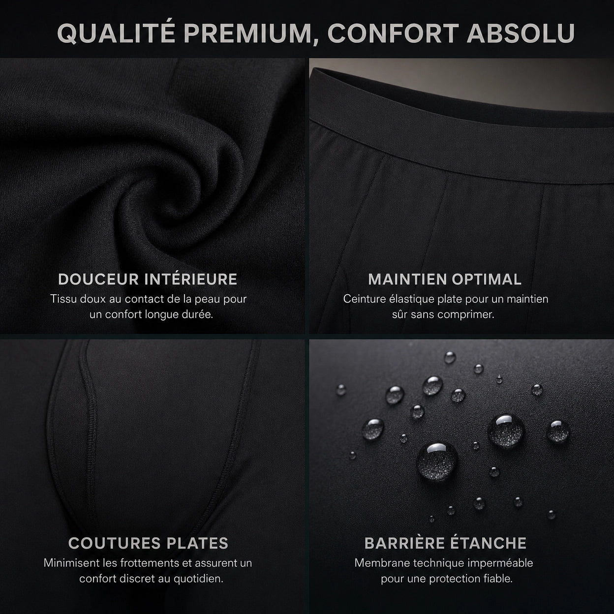 Le boxer absorbant discret conçu pour les hommes actifs.